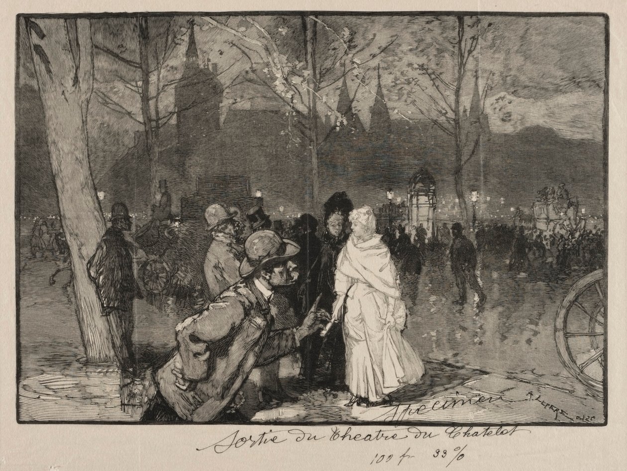 Odchod z Théâtre du Chatelet. od Auguste Louis Lepère