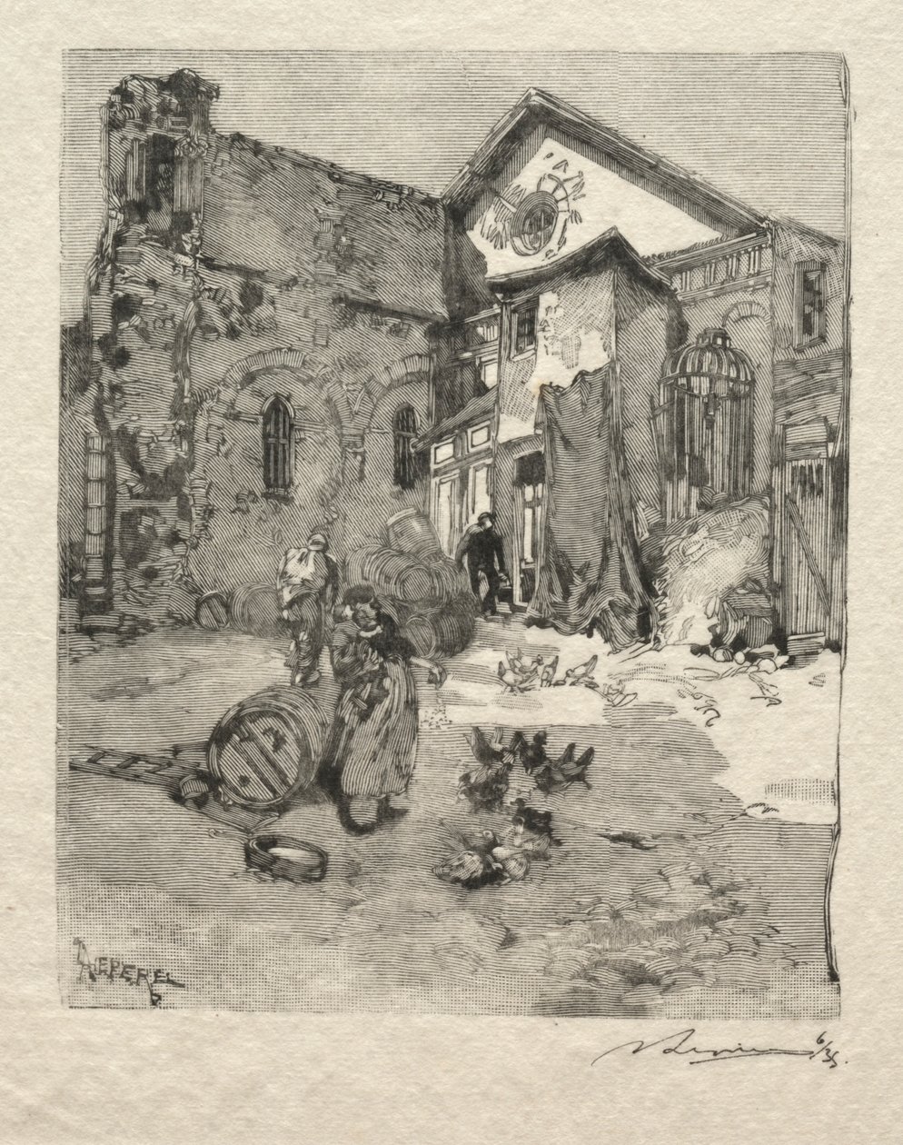 St. Julian The Poor: The Portal. od Auguste Louis Lepère