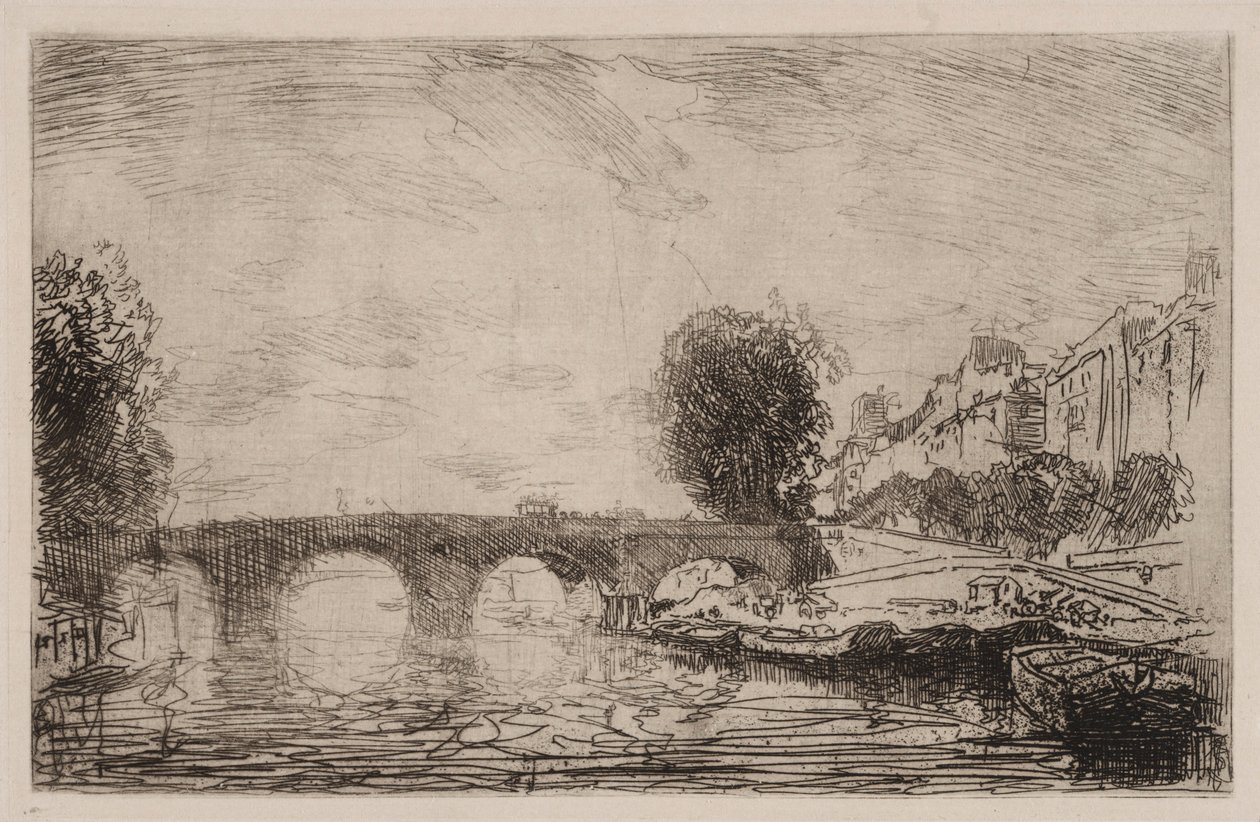 Západ slunce v Pont Marie, 1890. od Auguste Louis Lepère