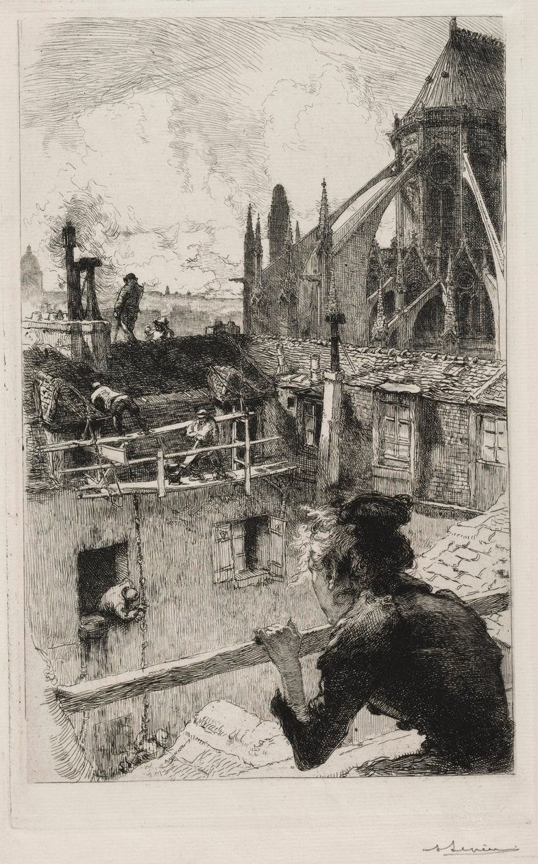 Na střechách poblíž Notre Dame, 1893. od Auguste Louis Lepère