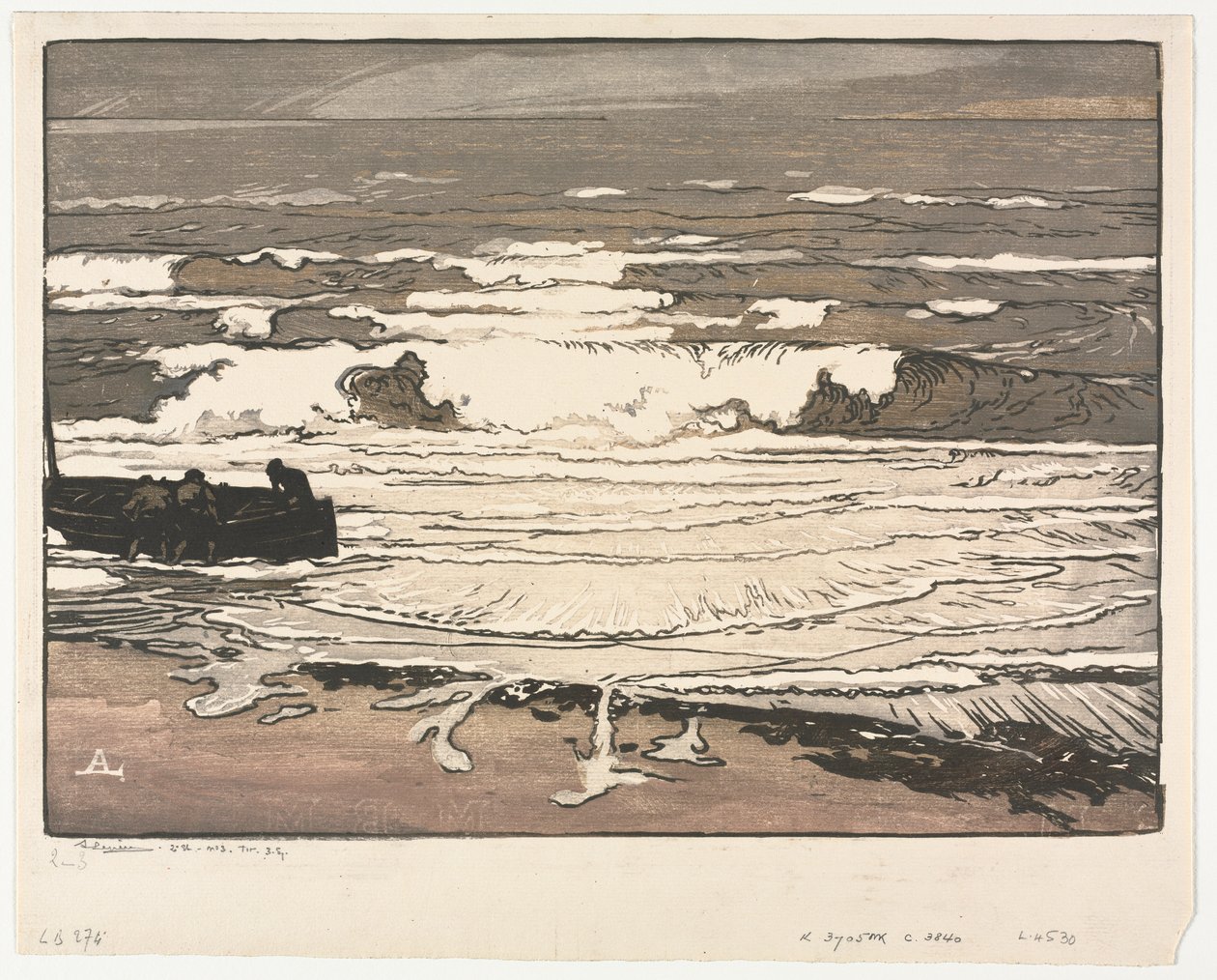 Breaking Waves, Příliv září 1901 od Auguste Louis Lepère