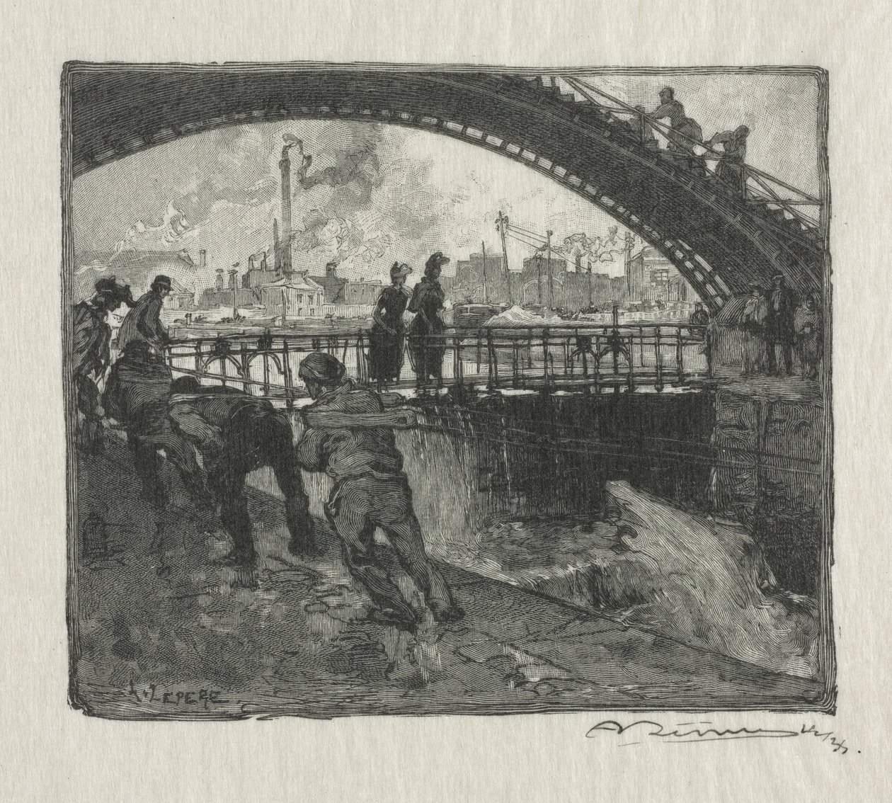 Zdymadlo kanálu svatého Martina, 1890. od Auguste Louis Lepère