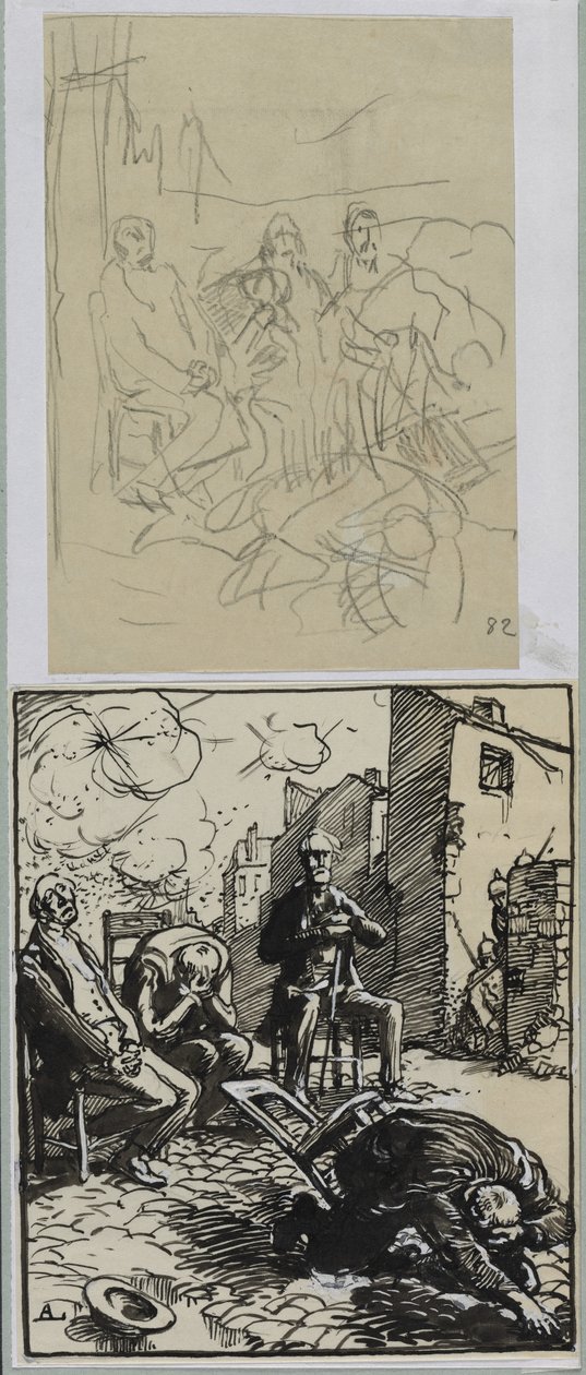 Tři sedící rukojmí, 1914. od Auguste Louis Lepère