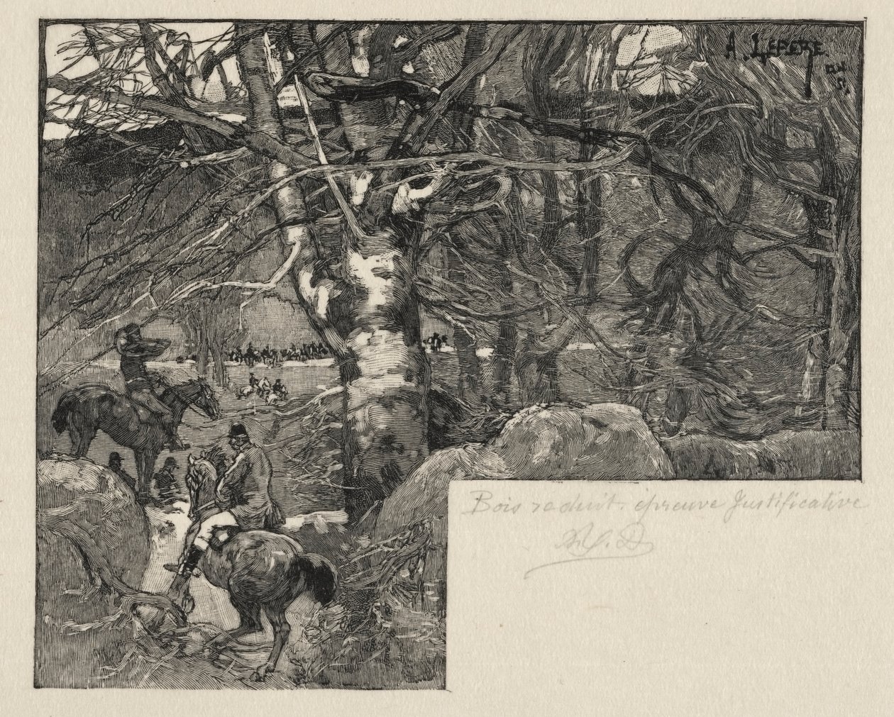 Lov na Mont Gérard od Auguste Louis Lepère