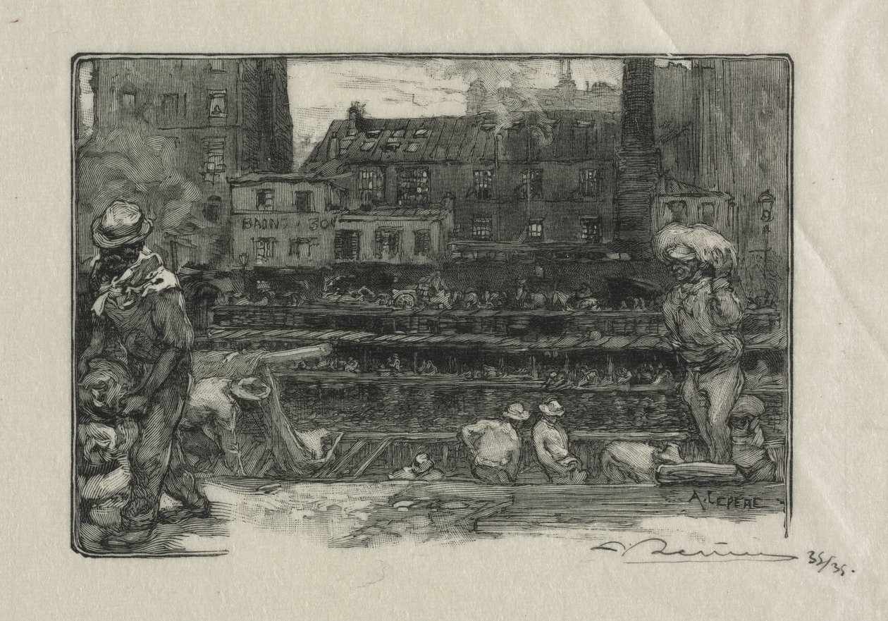 Vykladače sádry (Canal St. Martin) od Auguste Louis Lepère