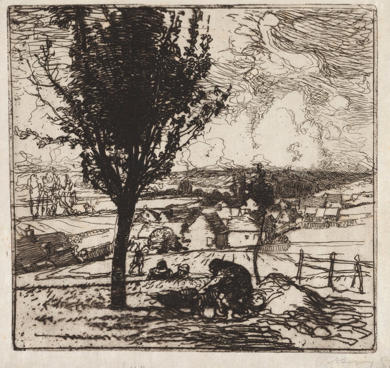 Přání Jouy-le-Moutier, 1893. od Auguste Louis Lepère