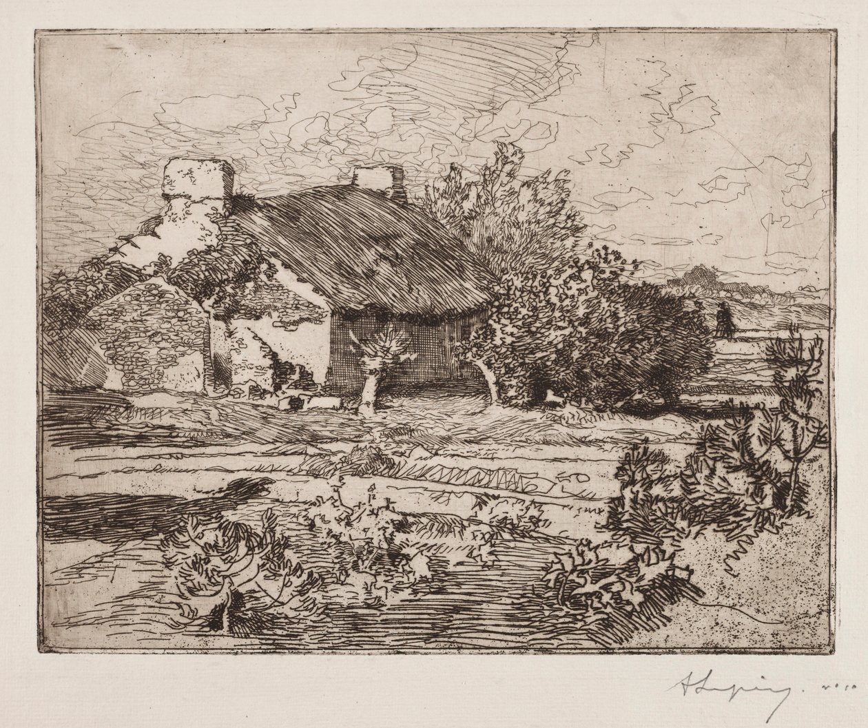 Old Bourrine, Dům v Marais, Vendée, 1892. od Auguste Louis Lepère