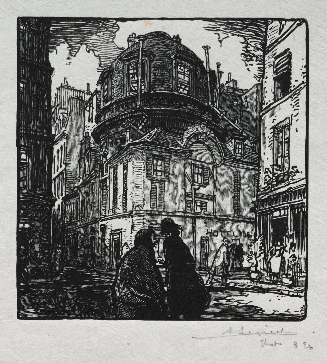 Pohled na hotel Colbert od Auguste Louis Lepère