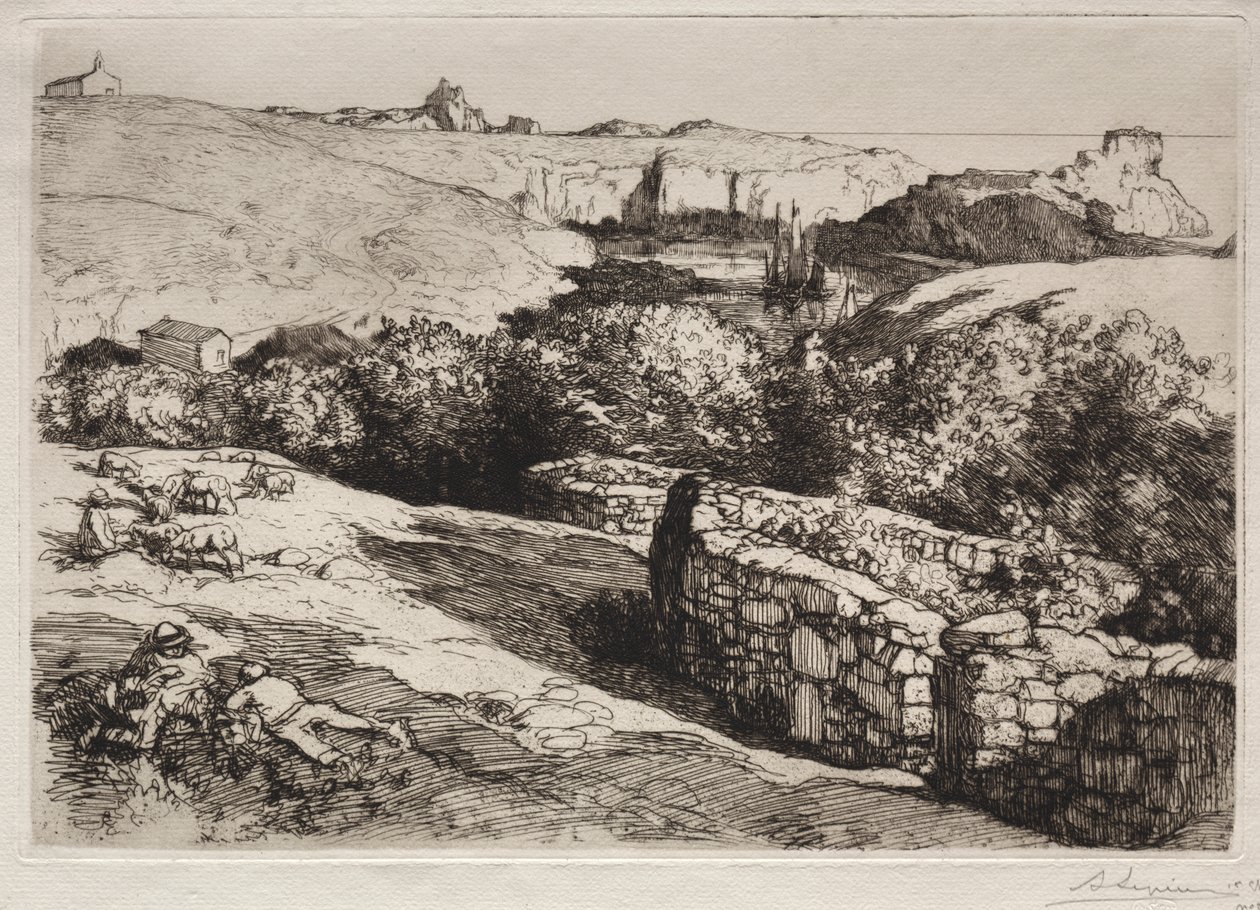 Pohled na přístav La Meule od Auguste Louis Lepère