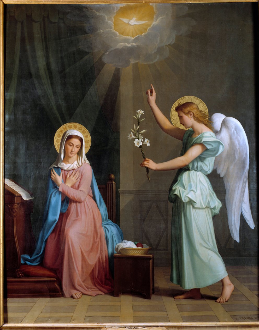 Obraz Zvěstování od Augusta Pichona (1805-1900) od Auguste Pichon