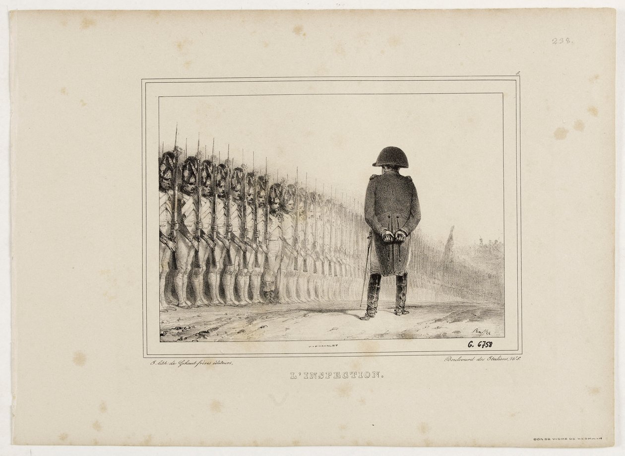Album litografií z roku 1833, č. 5: Inspekce. od Auguste Raffet
