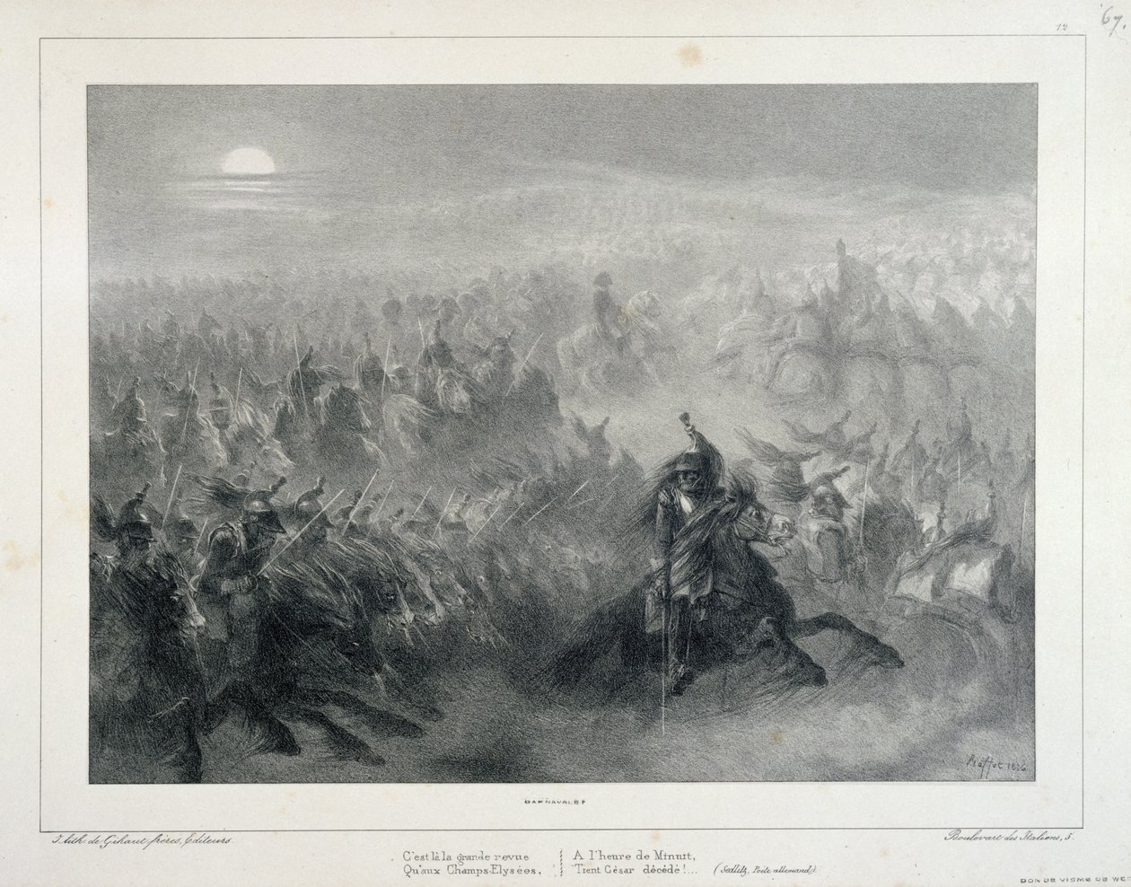 Litografické album z roku 1837, č. 12: To je velká přehlídka (...) od Auguste Raffet