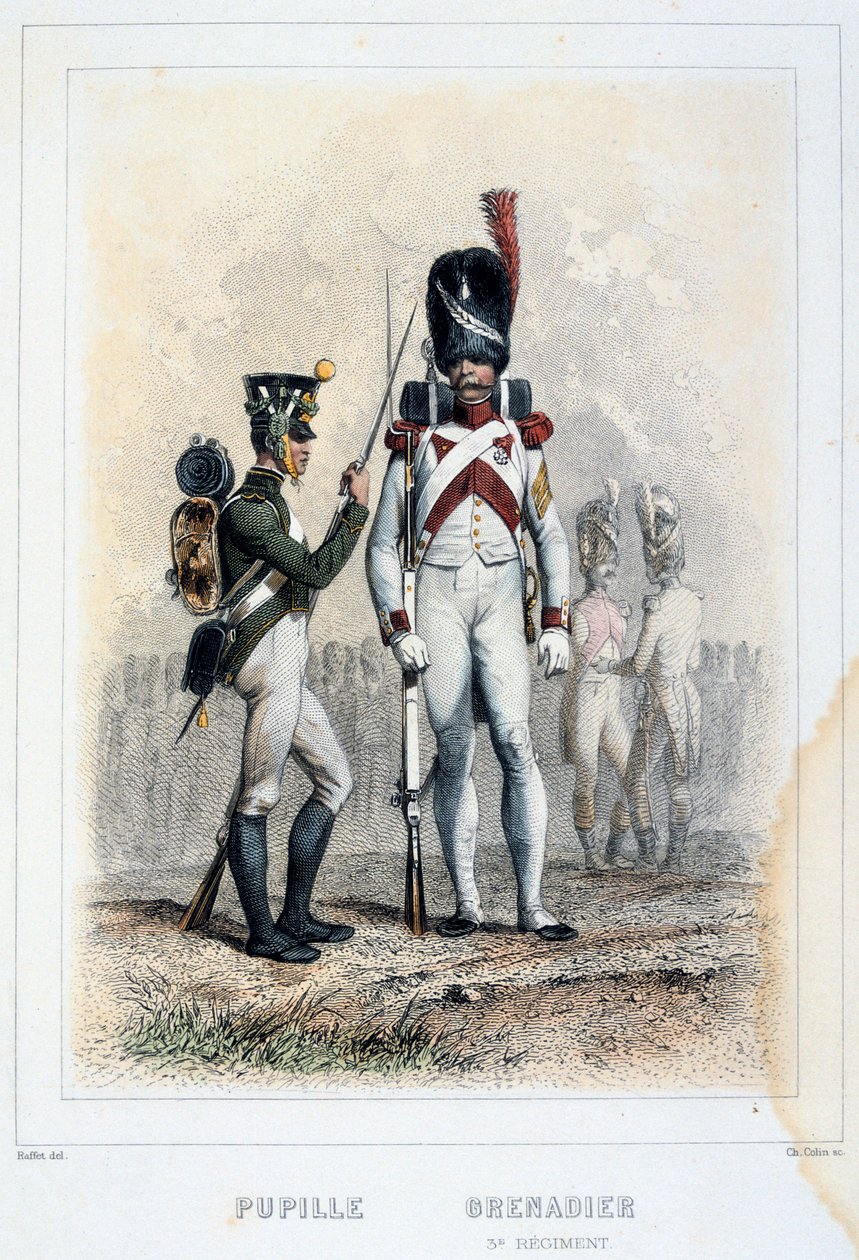 Granátník a žák 3. pluku, 1859. od Auguste Raffet