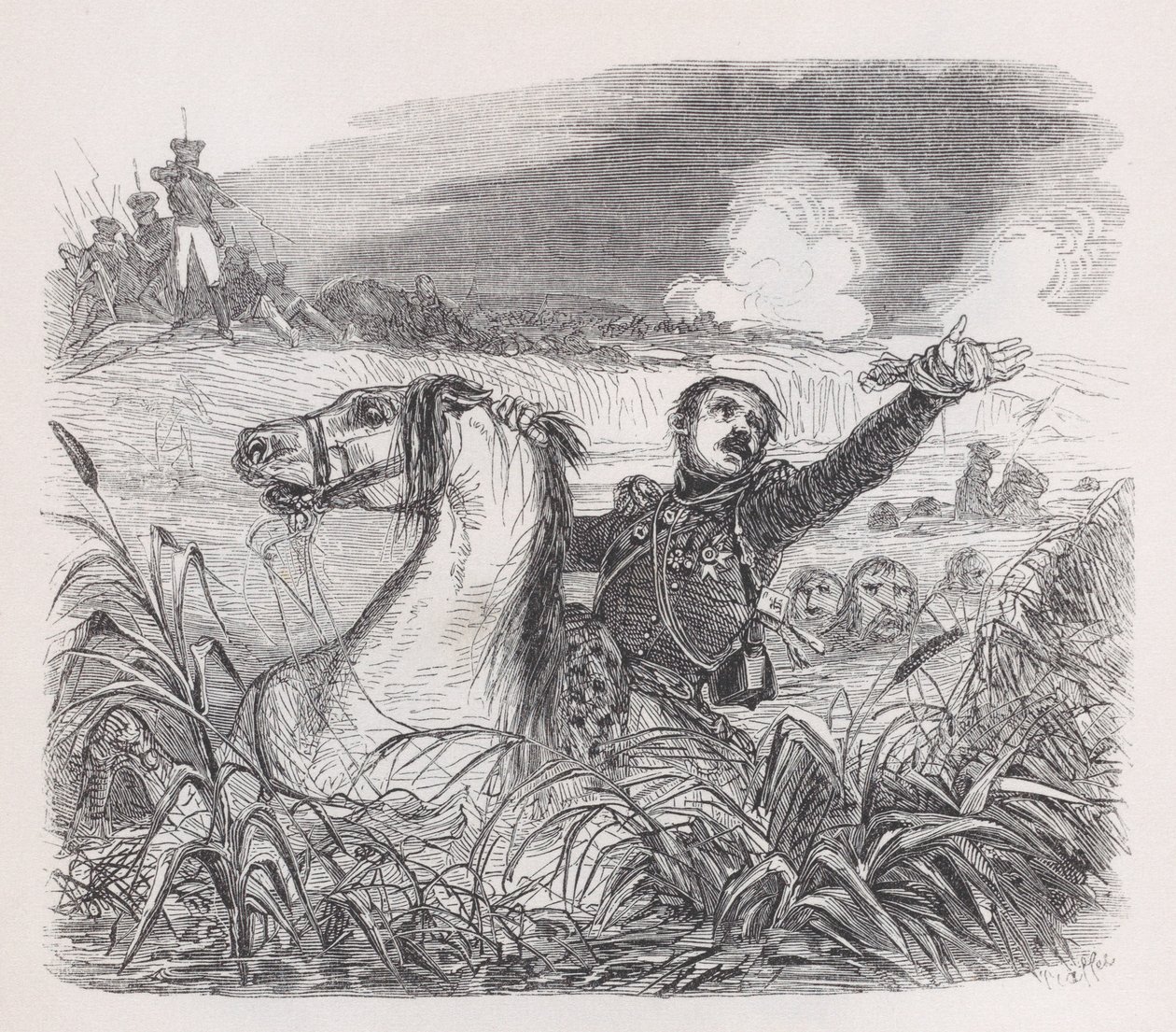 Poniatowski z The Complete Works of Béranger, 1836. od Auguste Raffet