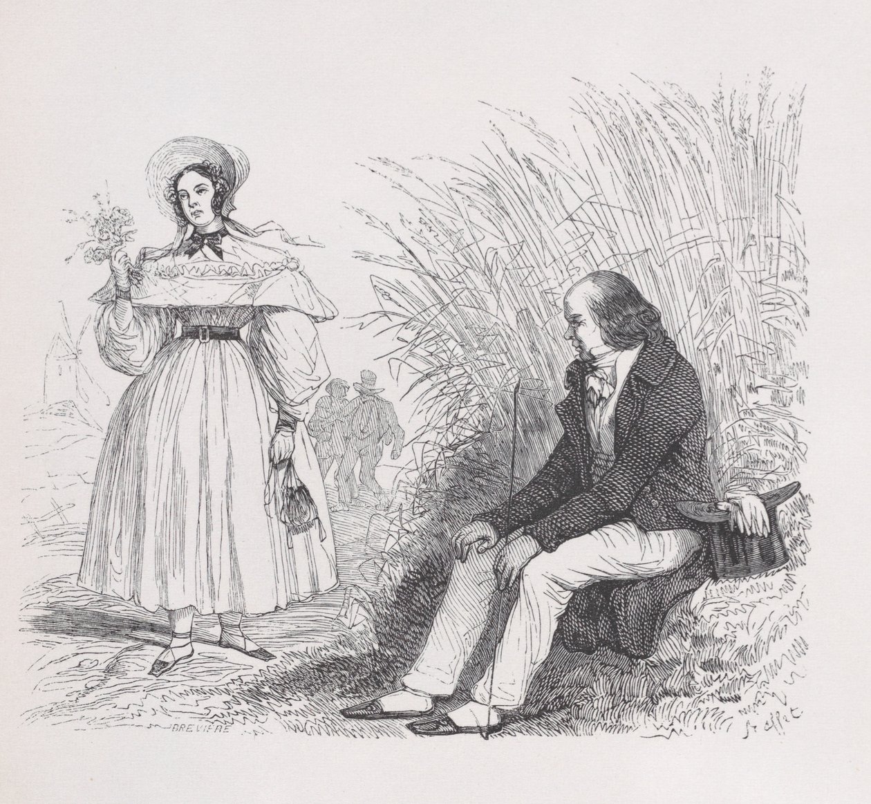 Dcera lidu z Úplných Bérangerových děl, 1836 od Auguste Raffet