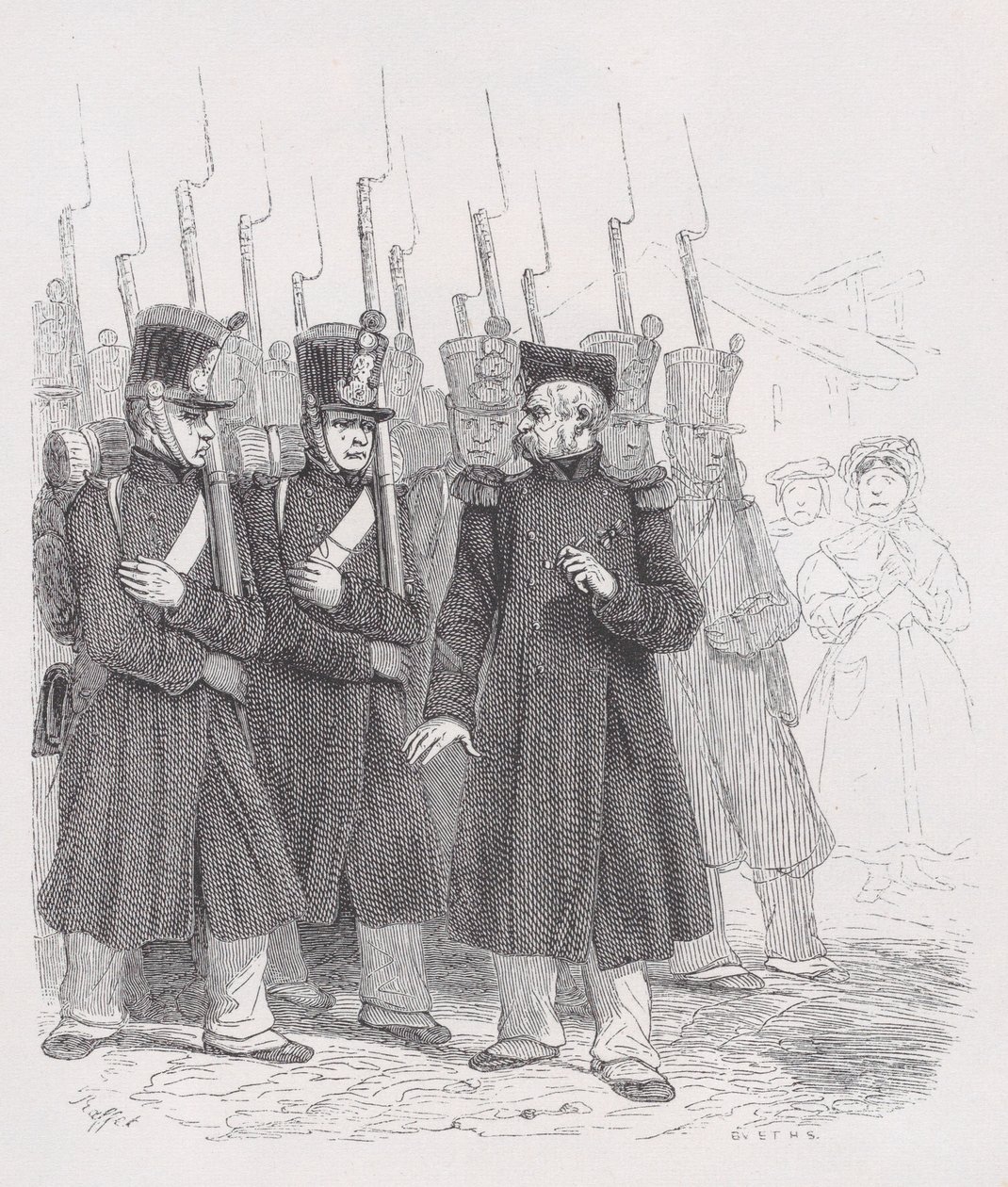 Starý desátník z The Complete Works of Béranger, 1836. od Auguste Raffet