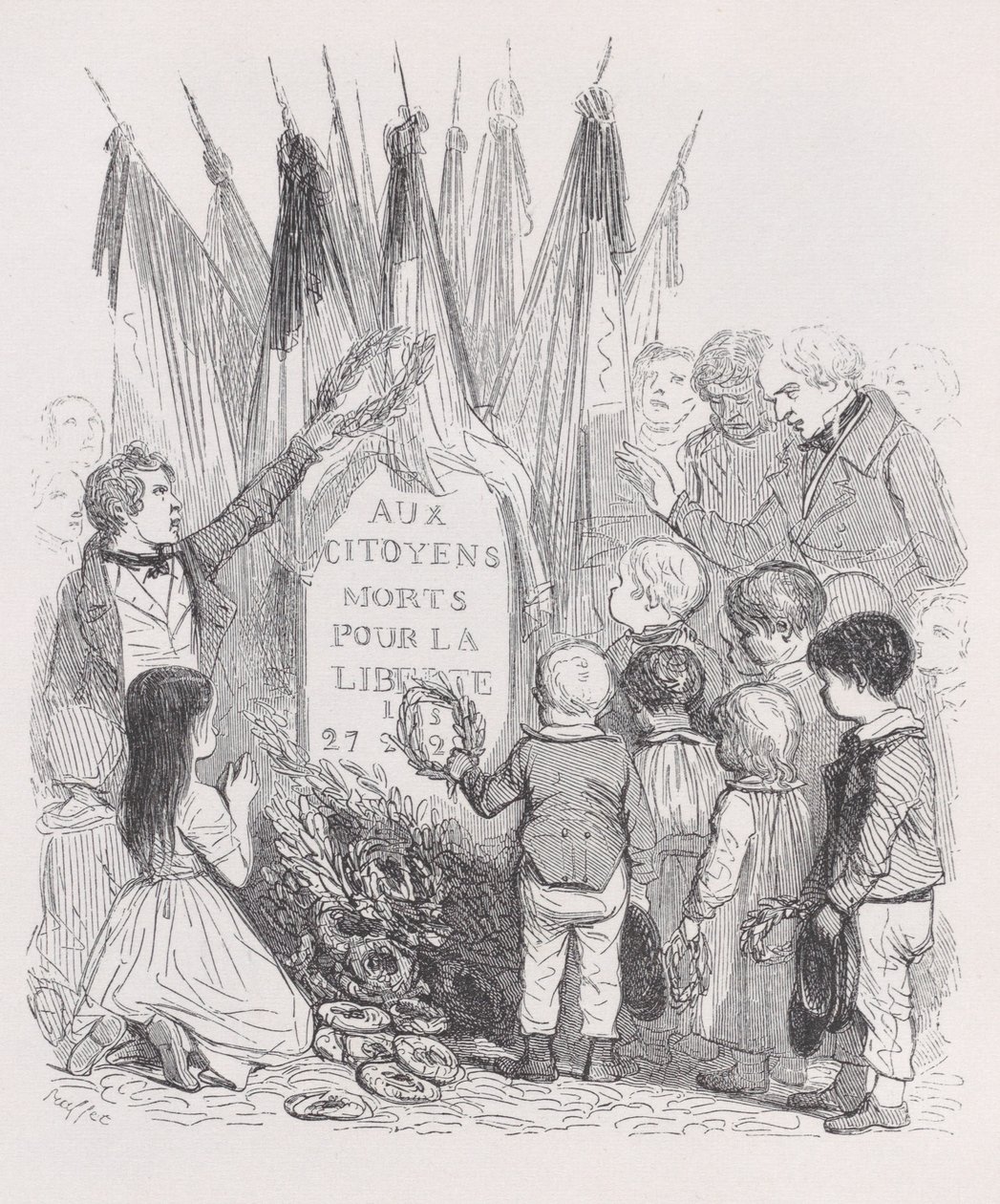 The Tombs of July z The Complete Works of Béranger, 1836. od Auguste Raffet