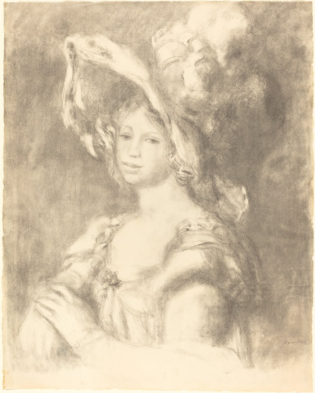 Busta mladé ženy od Auguste Renoir