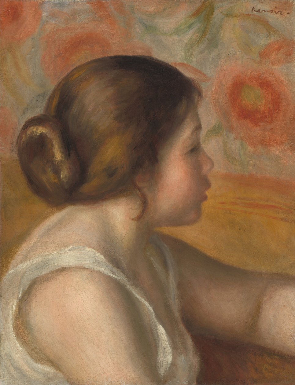 Hlava mladé dívky od Auguste Renoir