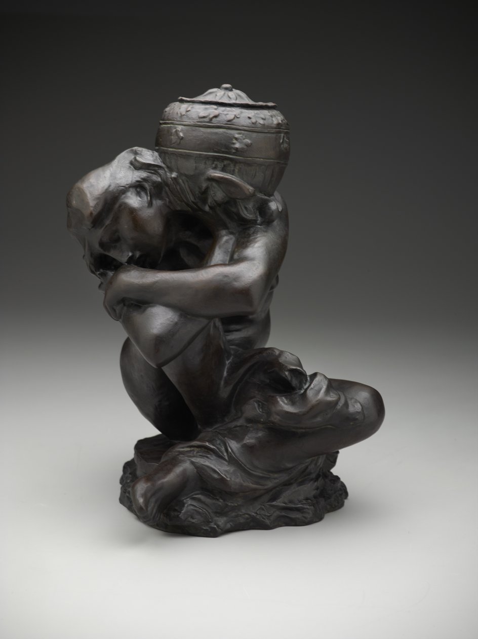 Padlá karyatida nesoucí urnu od Auguste Rodin