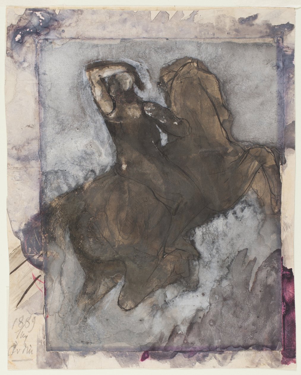 Jezdec (recto); kůň a jezdec (verso) od Auguste Rodin
