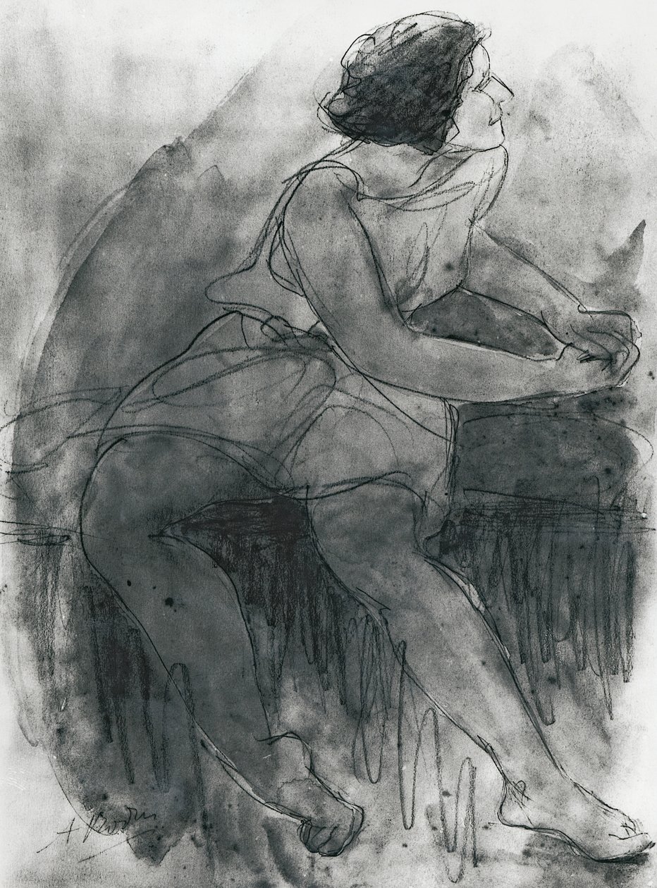 Isadora Duncan (1878-1927) (tužka a mytí na papíře) od Auguste Rodin
