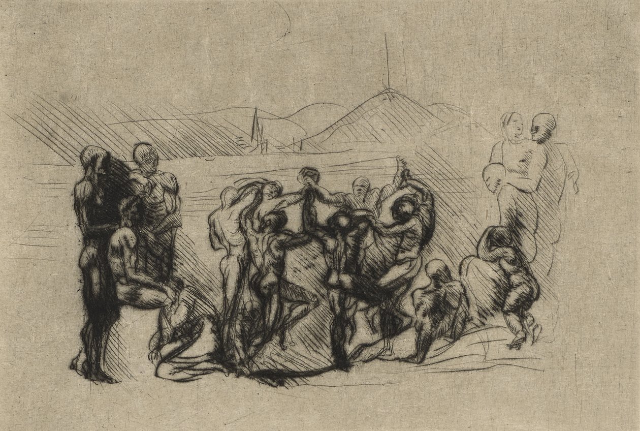 La Ronde, kolem roku 1883 (suchá jehla) od Auguste Rodin