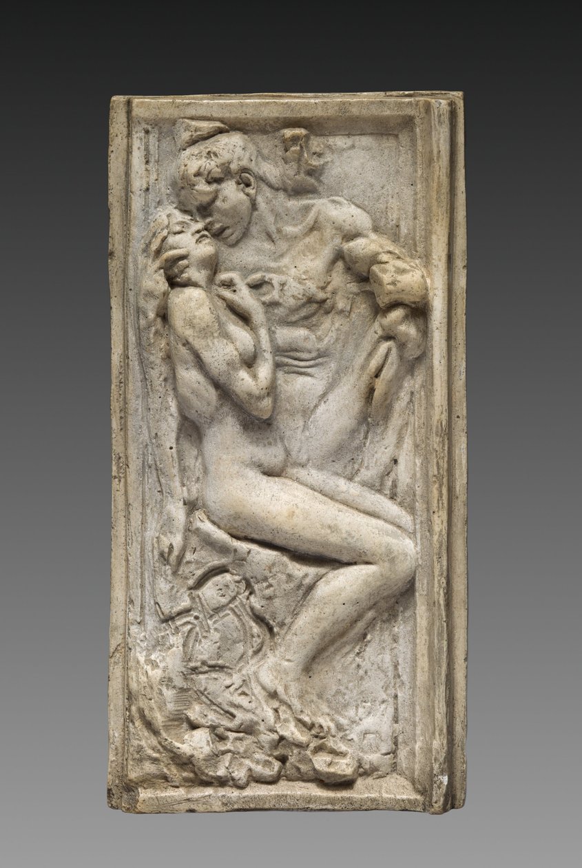 Milenci (Les amants), asi 1880-85 (původní model) (sádra lakovaná světle buffovou barvou) od Auguste Rodin