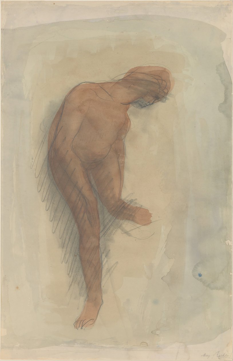 Nahá ženská postava držící levou nohu, 1900-1912. od Auguste Rodin