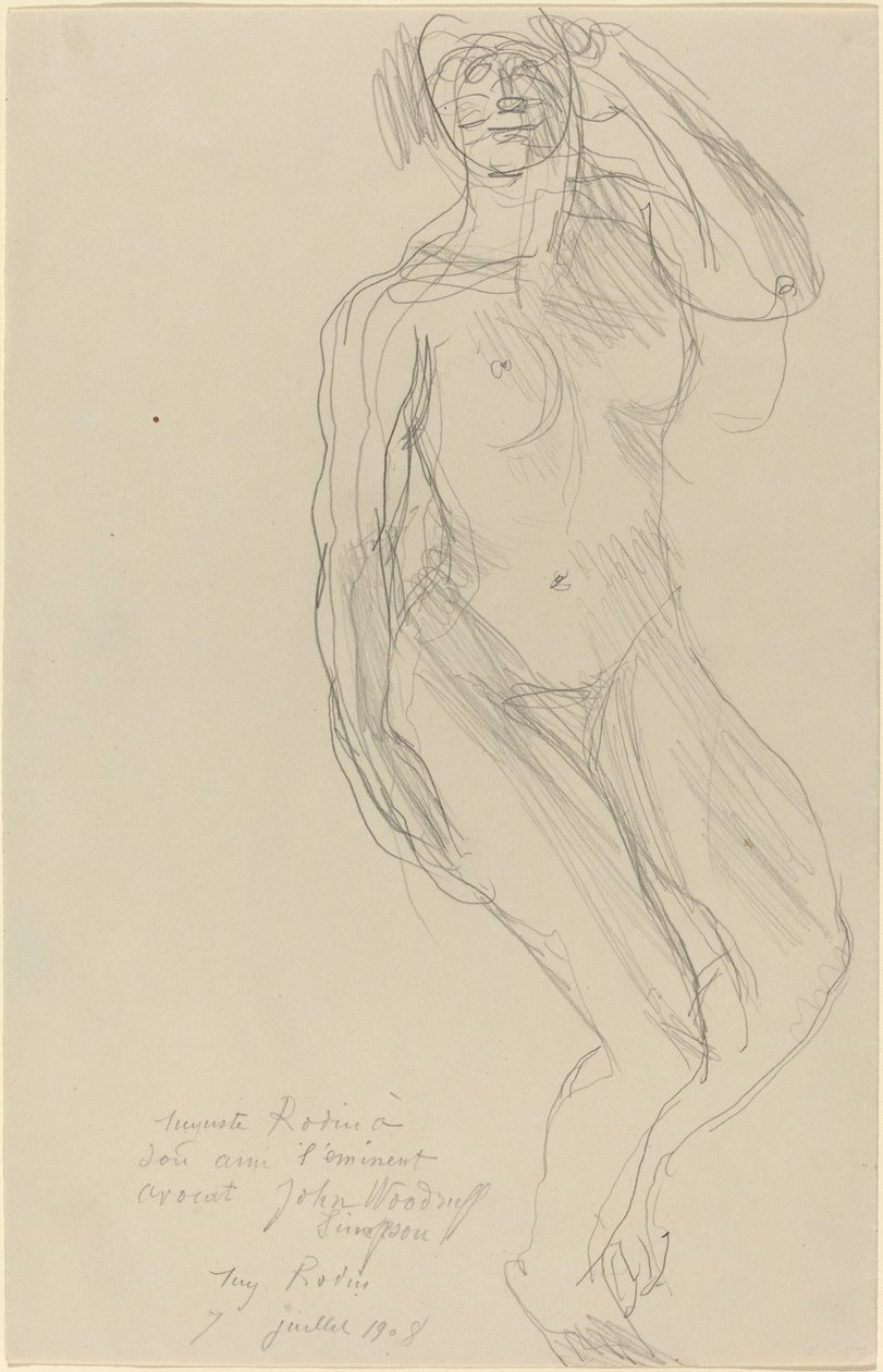 Sedící ženský akt těšíme se od Auguste Rodin