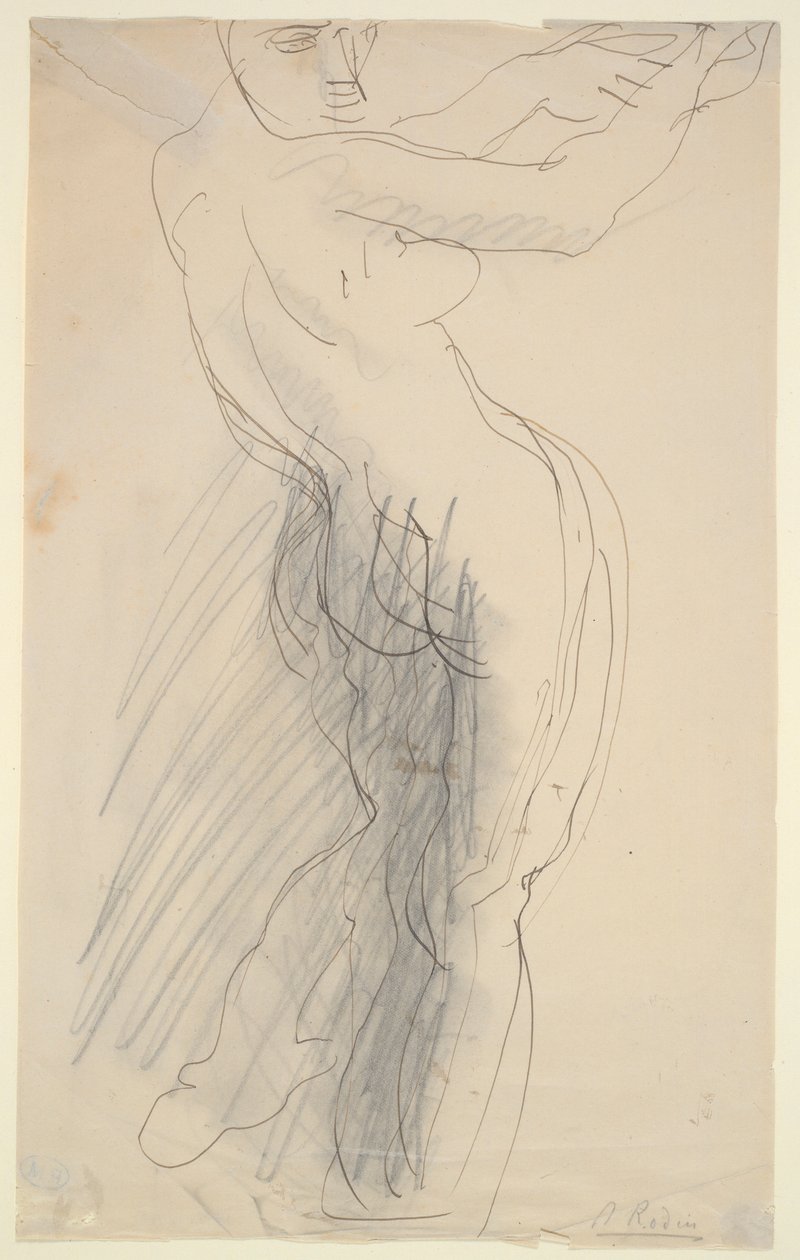 Stojící nahá žena, ruce zdvižené od Auguste Rodin