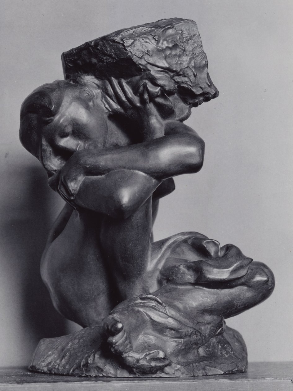 Padlá karyatida nesoucí svůj kámen od Auguste Rodin