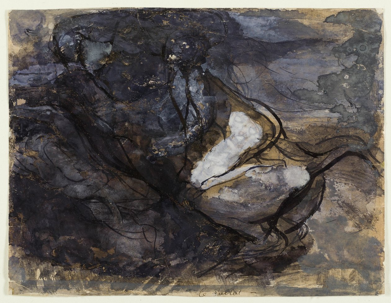 Čarodějnický sabat (recto); náčrtky kentaurů (verso) od Auguste Rodin