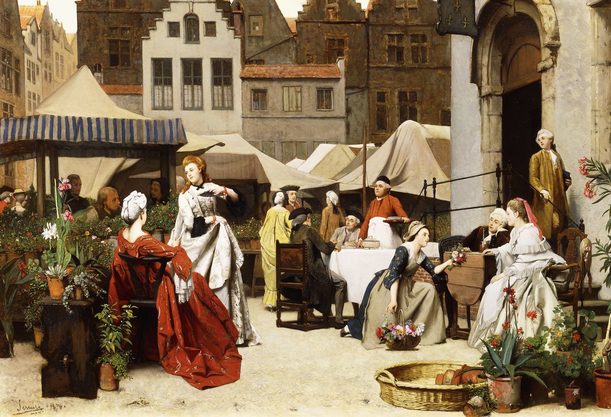 Květinový trh, 1870 od Auguste Serrure