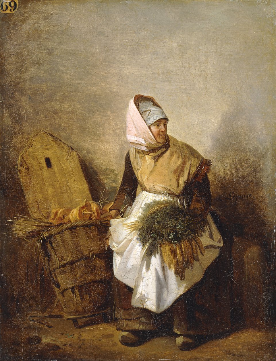Selka se zeleninou a chlebem, od Auguste Xavier Leprince