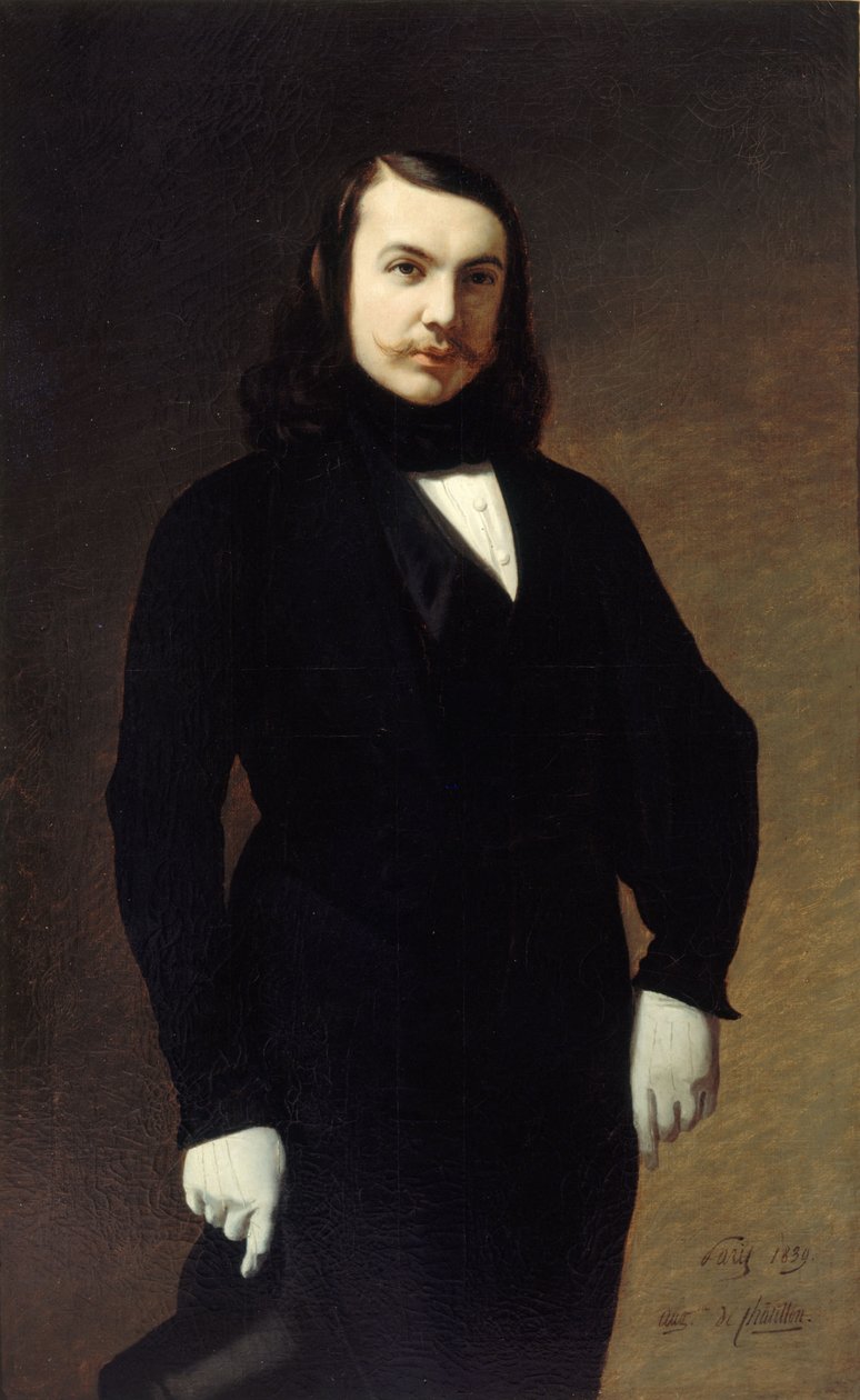 Portrét básníka Théophila Gautiera 1811-1872, 1839. od Auguste de Chatillon