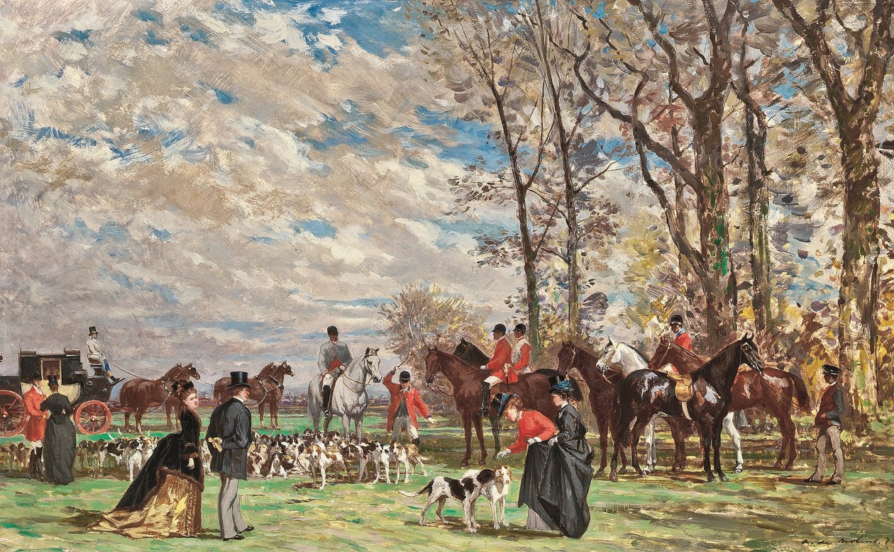 Lov s loveckými psy od Auguste de Molins
