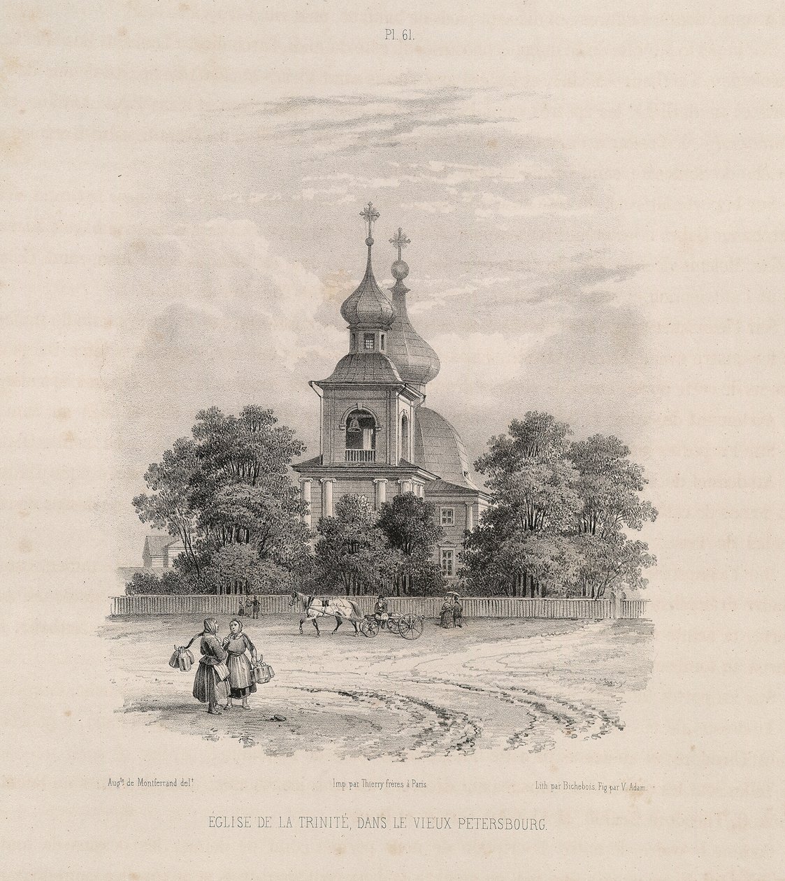 Kostel Nejsvětější Trojice v Petrohradě Od: Stavba katedrály svatého Izáka, 1845 od Auguste de Montferrand