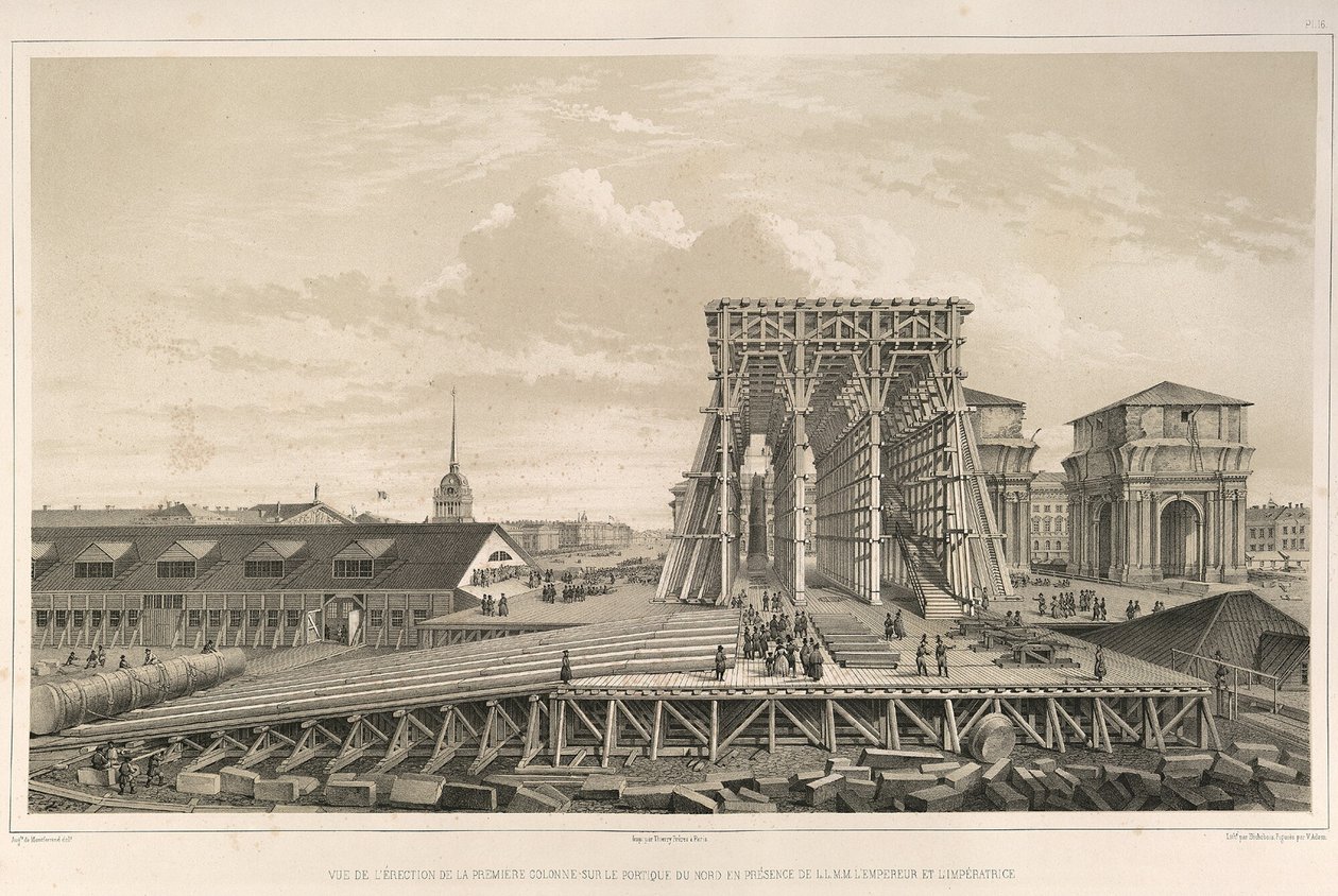 První sloupec o stavbě Od: Stavba katedrály svatého Izáka, 1845 od Auguste de Montferrand