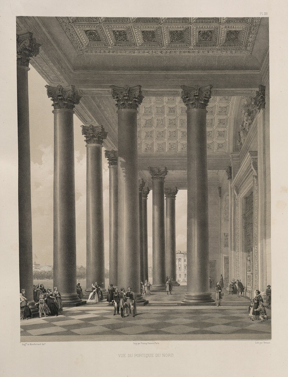 Severní portál katedrály svatého Izáka Od: Stavba katedrály svatého Izáka, 1845 od Auguste de Montferrand