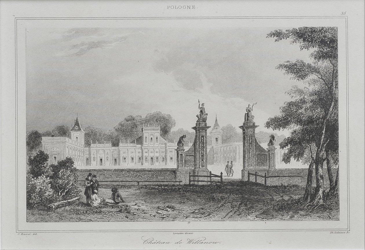 Palác Wilanów z předního dvora od Augustin François Lemaitre