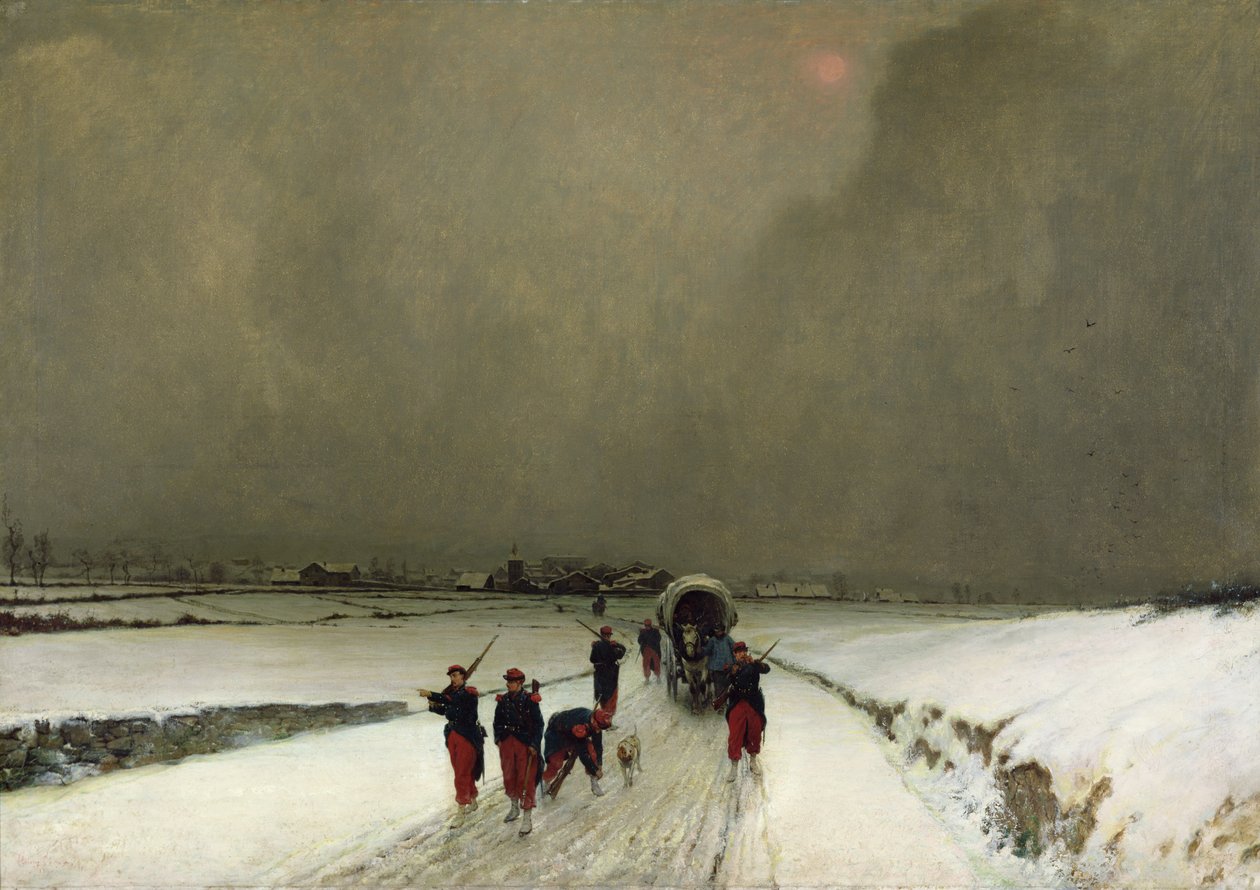 Stragglers, Snow Effect, 1870 od Augustin Pierre Chenu