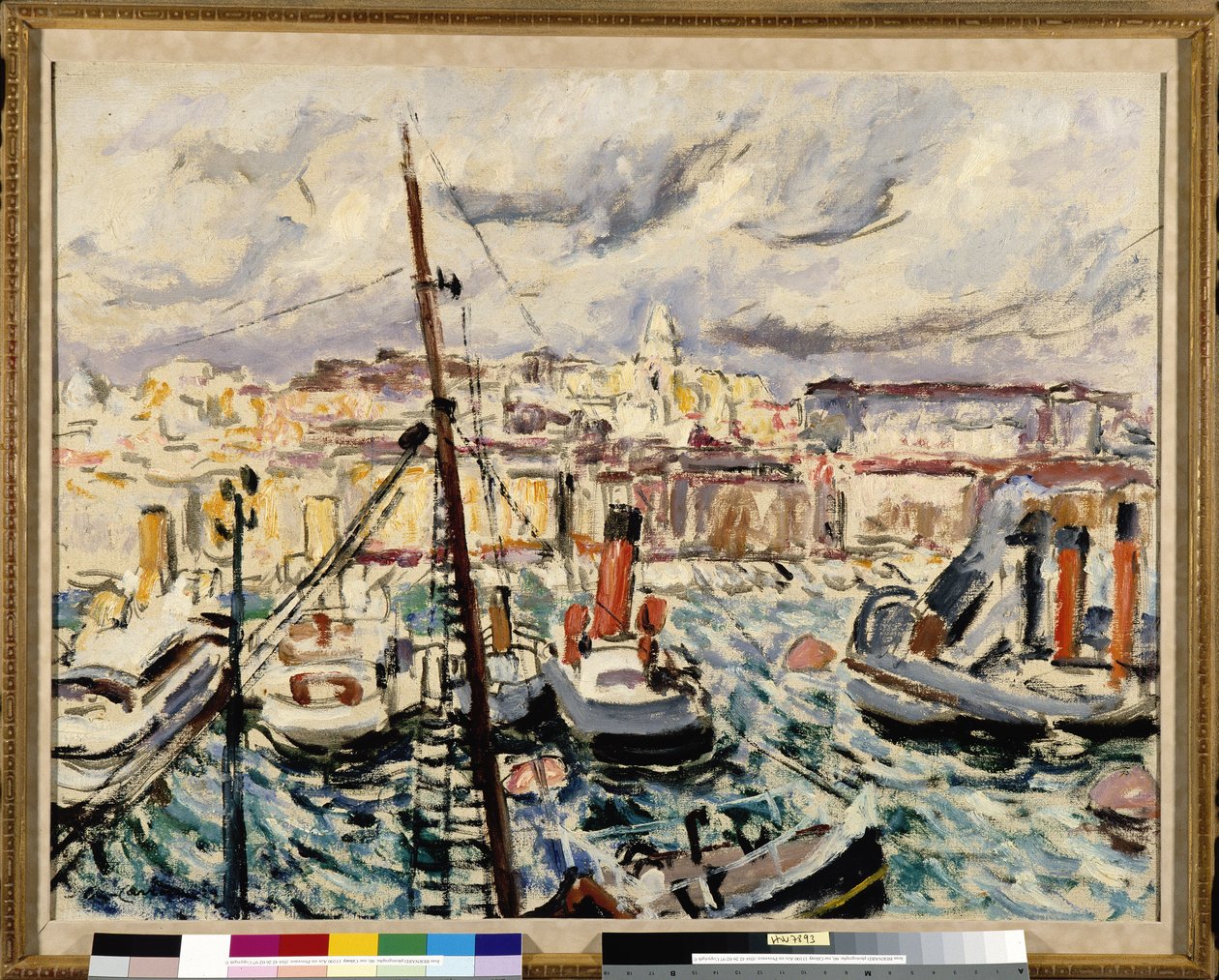 Remorkéry v přístavu Marseille (malba) od Augustin Carrera