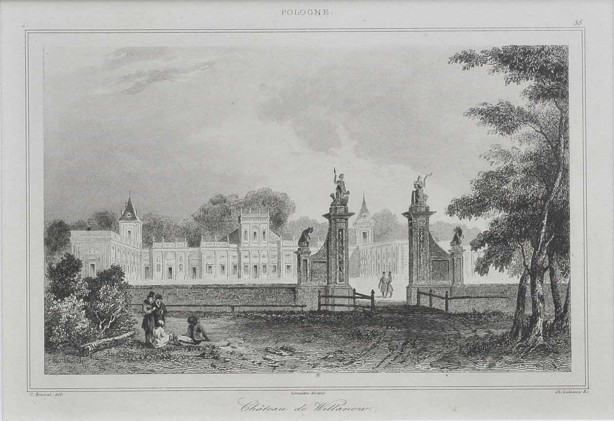 Pohled na palác Wilanów, 1840 od Augustin François Lemaiand#770tre