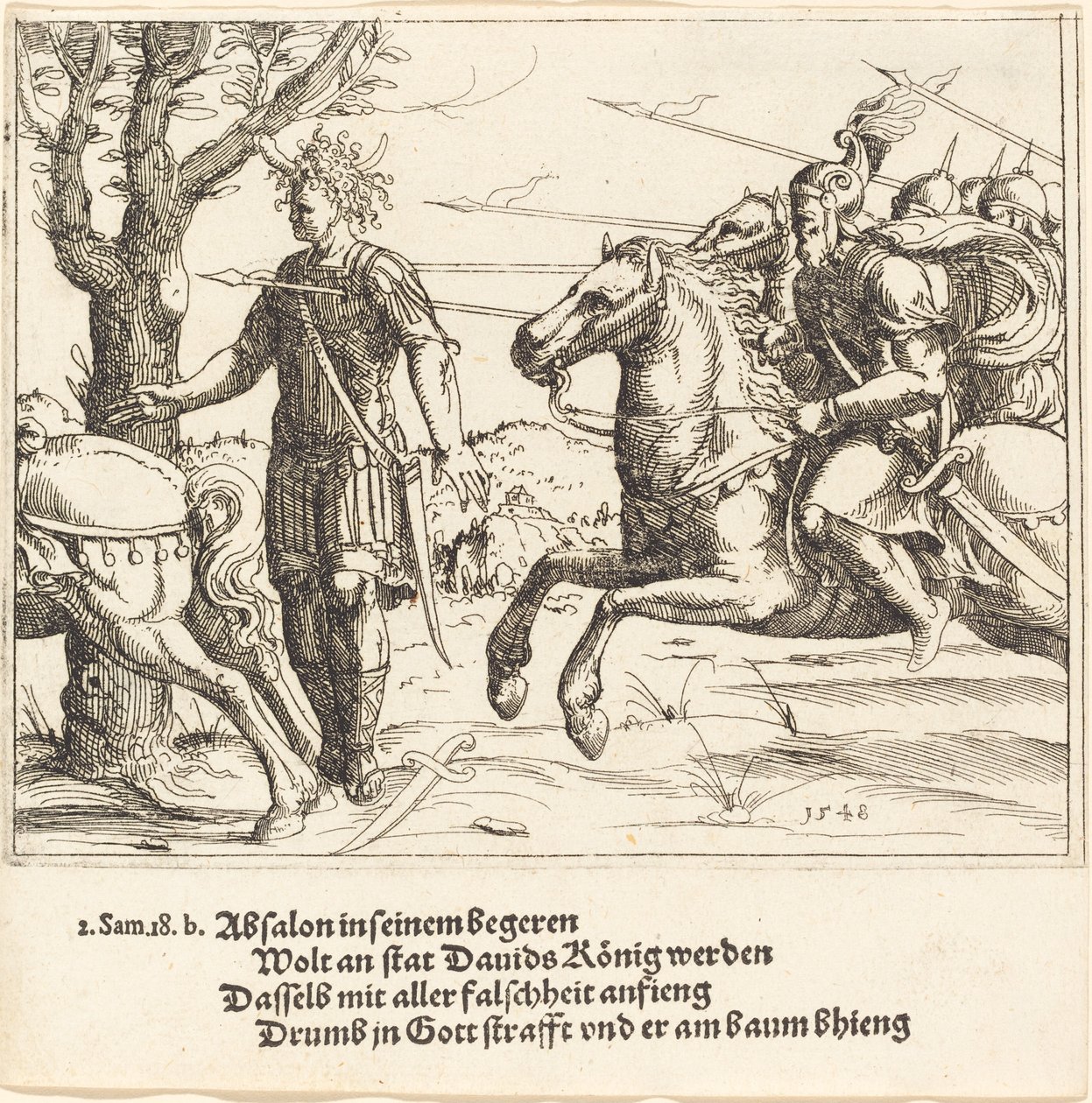 Absalom zabitý Joabem, 1548. od Augustin Hirschvogel