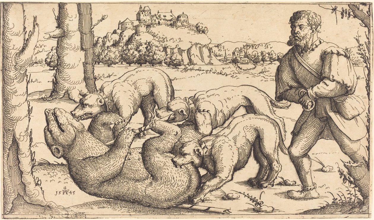 Hon na medvěda, 1545. od Augustin Hirschvogel
