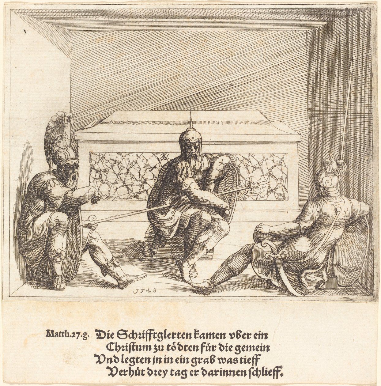 Kristus v hrobě od Augustin Hirschvogel