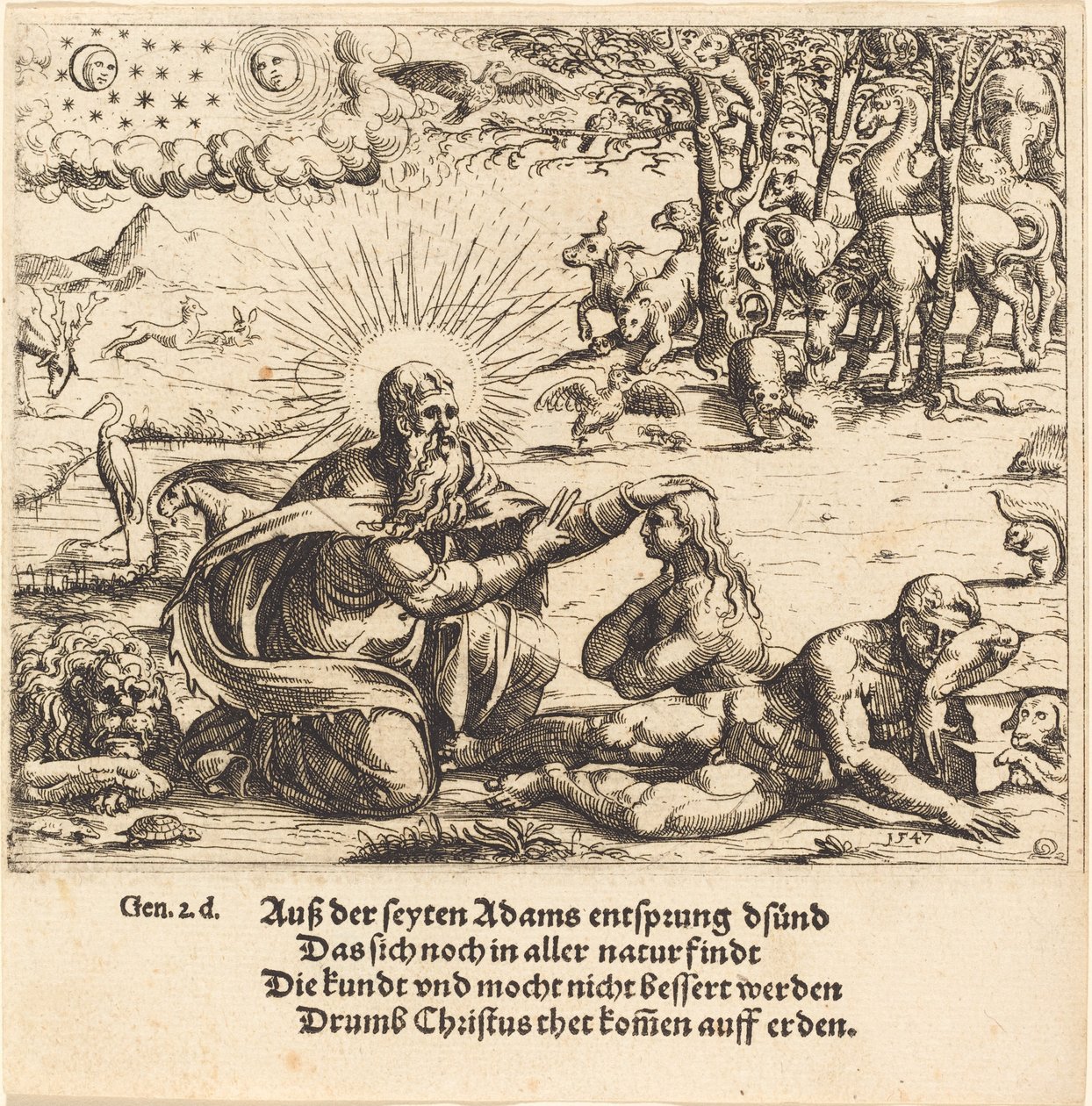 Stvoření Evy od Augustin Hirschvogel