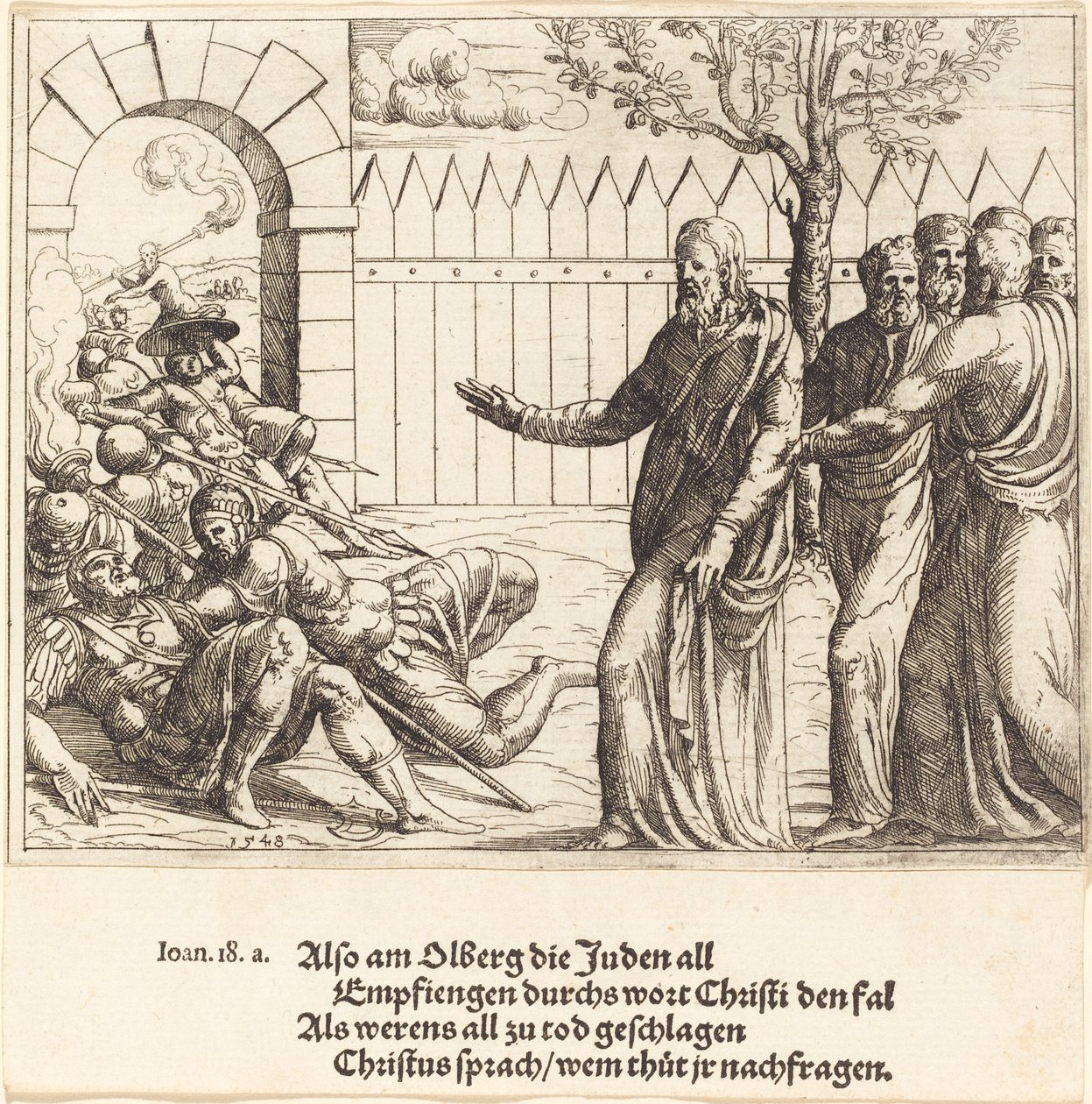 Ježíš se identifikuje před zatčením, 1548. od Augustin Hirschvogel