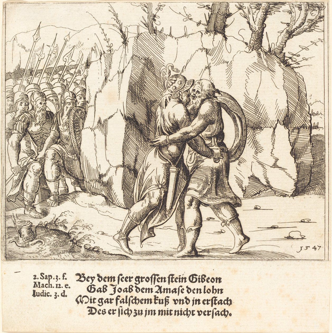 Joab zradí Abnera, 1547. od Augustin Hirschvogel